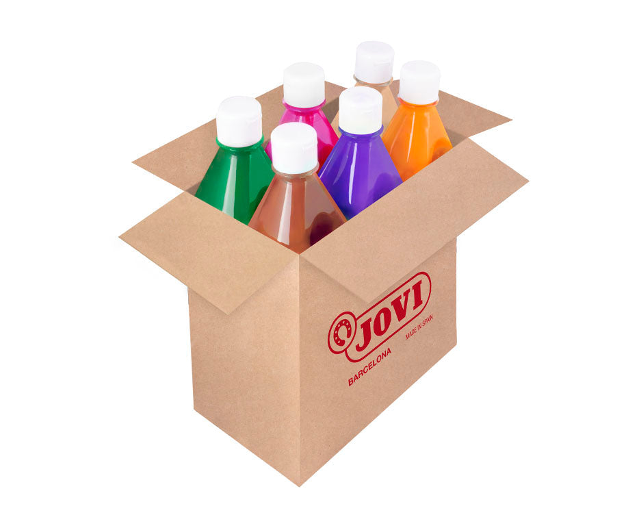 Zestaw farb dla dzieci JOVI Premium płynna tempera 6 x 500 ml – wariant B