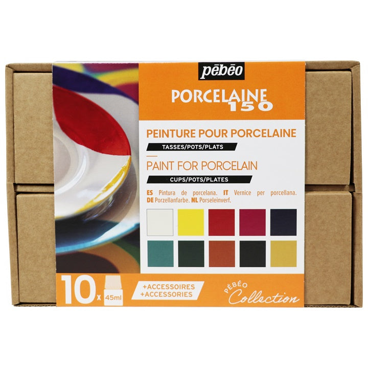 Zestaw farb do ceramiki Pebeo Porcelaine 150 /10 x 45 ml | Artmie