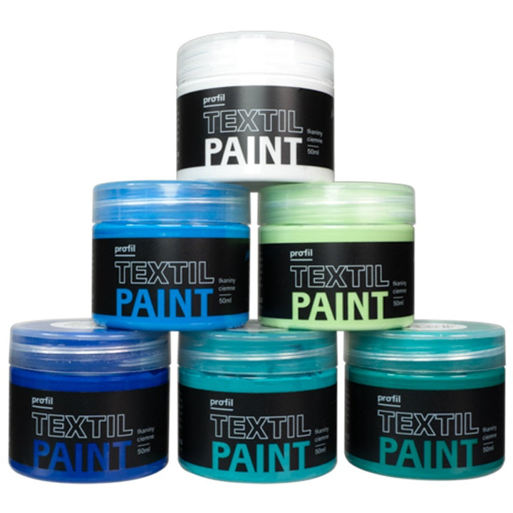 Zestaw farb do ciemnych tkanin Profil Błękitna Laguna 6 x 50 ml | Artmie