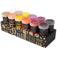 Zestaw farb do ciemnych tkanin Profil - ciepłe odcienie 12 x 25 ml | Artmie