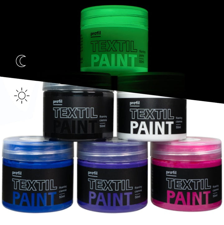 Zestaw farb do ciemnych tkanin Profil - Galaxy 6 x 50 ml | Artmie