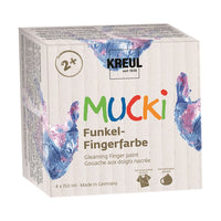 Zestaw farb do malowania palcami - MUCKI / 4 szt x 150 ml | Artmie