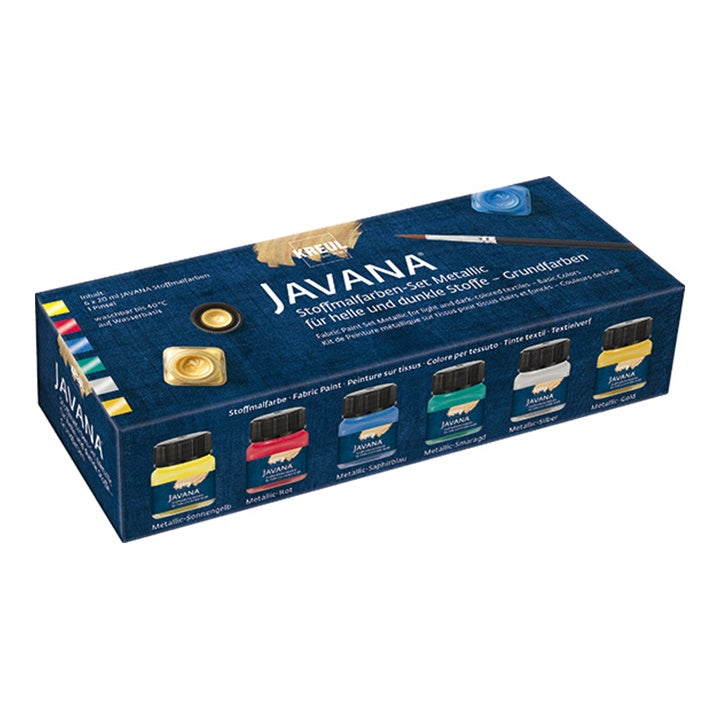 Zestaw farb do tkanin JAVANA metallic | Artmie