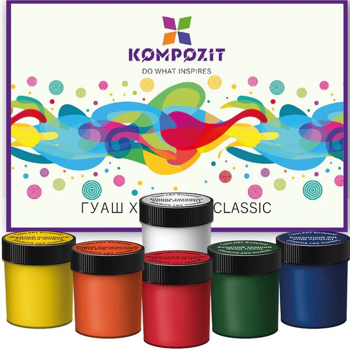 Zestaw farb gwaszowych Classic firmy Kompozit | Artmie