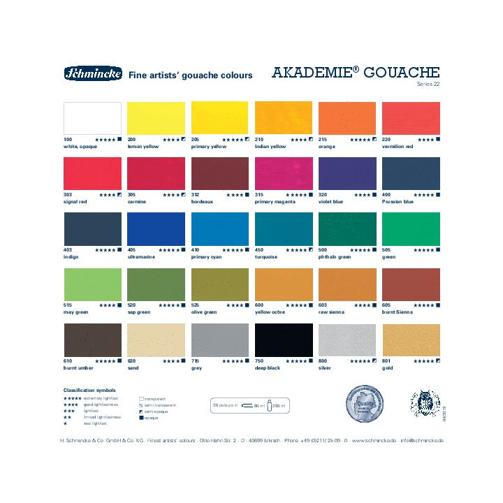 Zestaw farb gwaszowych Schmincke AKADEMIE 10 x 60 ml | Artmie