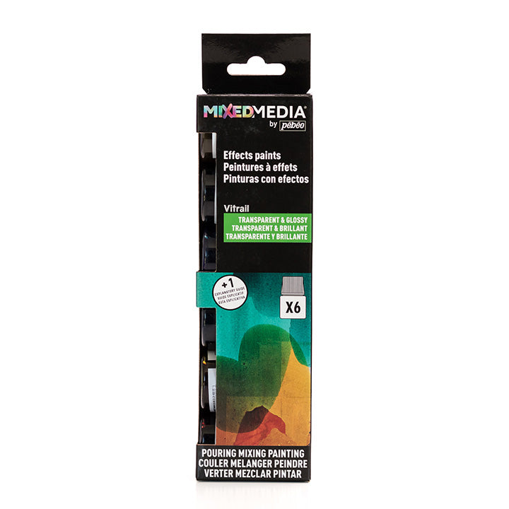 Zestaw farb Mixed Media Pebeo - Vitrail 6 x 20 ml | Artmie