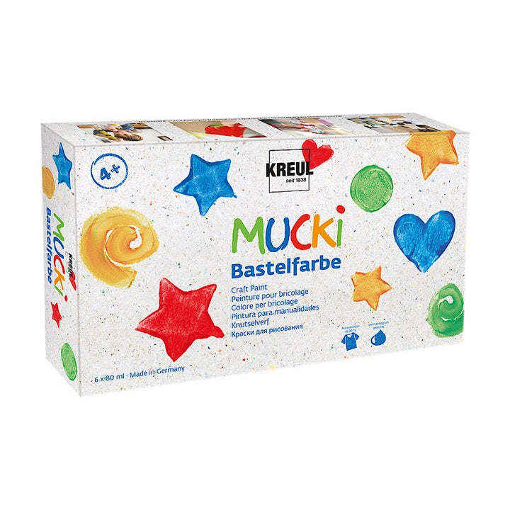Zestaw farb MUCKI dla małych artystów / 6 x 80ml | Artmie