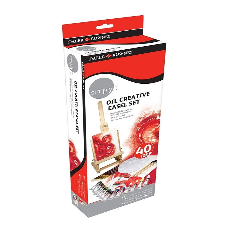 Zestaw farb olejnych ze sztalugą - Creative Easel Set / 40 elementów | Artmie