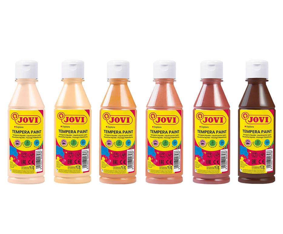 Zestaw farb plakatowych JOVI Premium płynna tempera 6 x 250 ml odcienie skóry