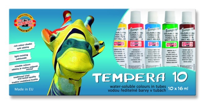 Zestaw farb temperowych KOH-I-NOOR / 10 szt | Artmie