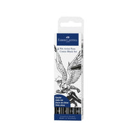 Zestaw flamastrów COMIC BLACK SET PITT ARTIST FABER-CASTELL - 4 sztuki czarne (SB,1,5, F, XS) | Artmie