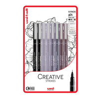 Zestaw flamastrów UNI PIN Creative Strokes 8 szt. | Artmie