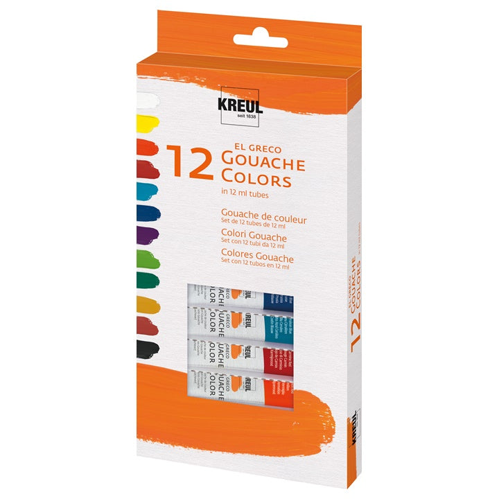 Zestaw gwaszy w tubach KREUL el Greco 12 x12 ml | Artmie