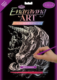 Zestaw holograficzny do engravingu , wydrapywanka - Jednorożec | Artmie
