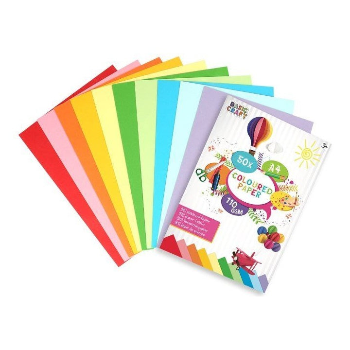 Zestaw kolorowych papierów 50 szt. | różne rozmiary | Artmie