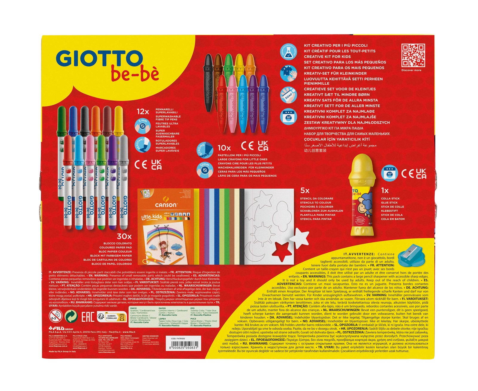 Zestaw kreatywny do prac plastycznych GIOTTO be-bè Little Creations 58 szt.
