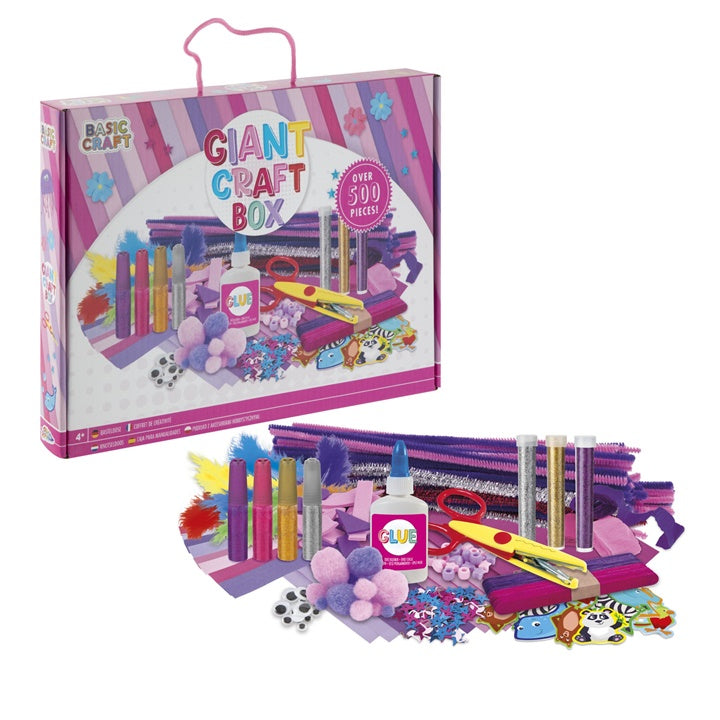 Zestaw kreatywny Giant Craft Box 500 szt. różowy | Artmie