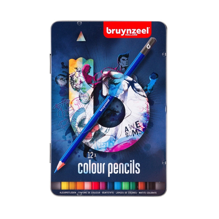Zestaw kredek w metalowym pudełku bruynzeel - blue | różne zestawy | Artmie
