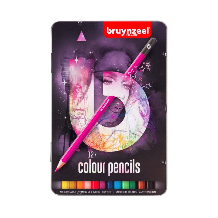 Zestaw kredek w metalowym pudełku bruynzeel - pink | różne zestawy | Artmie