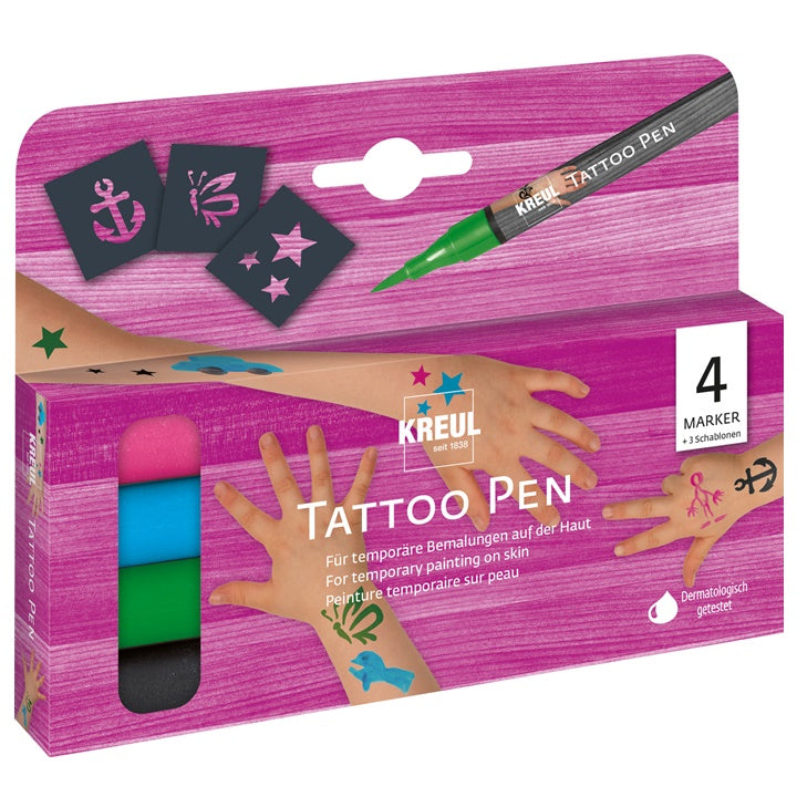 Zestaw markerów do ciała TATTOO pen KREUL -  4szt | Artmie