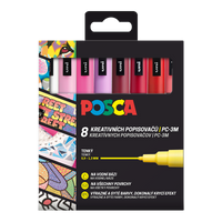 Zestaw markerów Posca PC-3M LOVE, 0,9 - 1,3 mm - mix ciepłych odcieni (8 szt.)