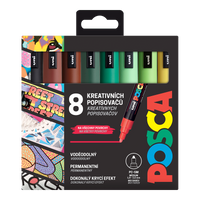 Zestaw markerów Posca PC-5M EARTH, 1,8 – 2,5 mm – 8 szt.