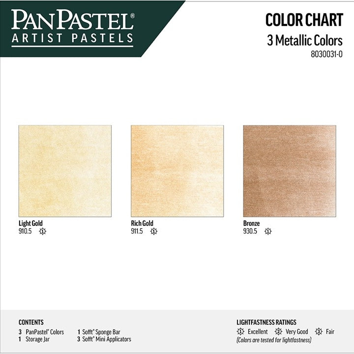 Zestaw metalicznych pasteli PanPastel - złoty | Artmie