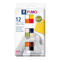 Zestaw miękkiej glinki polimerowej FIMO, naturalne kolory 12x25g | Artmie