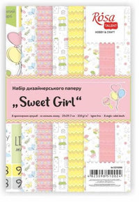 Zestaw papierów do scrapbookingu Sweet Girl 21 x 29.7 cm | Artmie
