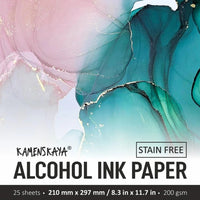 Zestaw papierów syntetycznych do tuszy alkoholowych KAMENSKAYA | różne rozmiary | Artmie