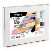 Zestaw pasteli metalicznych i perłowych PanPastel ze złotymi środkami - 17 szt. | Artmie