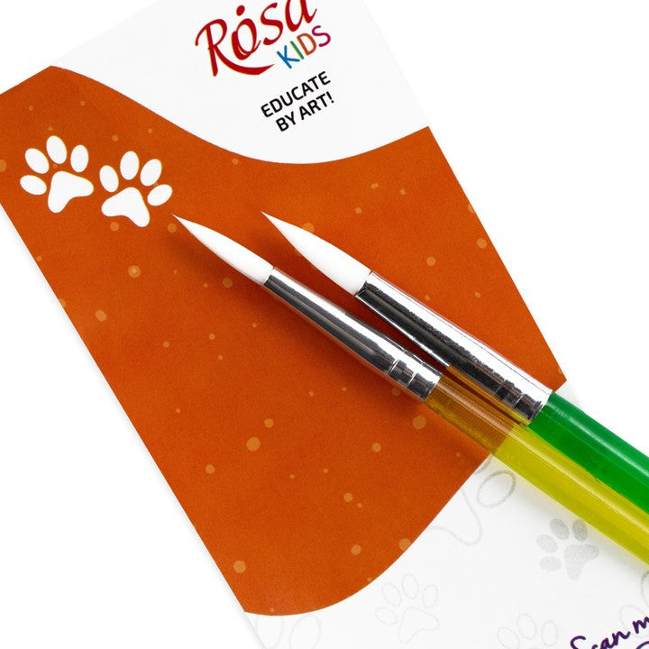 Zestaw pędzli ROSA Kids 2 szt. syntetyczne | okrągłe nr 6, 8 — zdjęcie 2