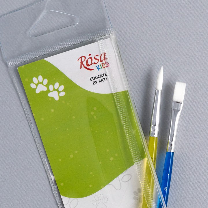Zestaw pędzli ROSA Kids 2 szt. syntetyczne | okrągły nr 6, płaski nr 6 — zdjęcie 4