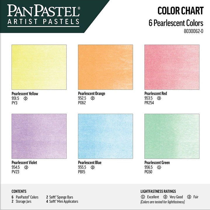 Zestaw perłowych cieni PanPastel - Złoty, 6 elementów | Artmie