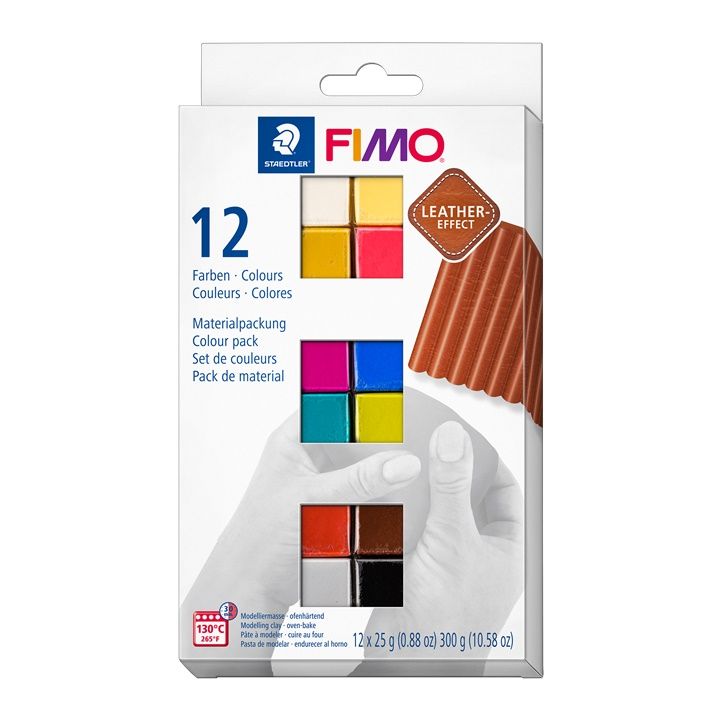 Zestaw polimerowy FIMO LEATHER EFFECT 12x25g | Artmie