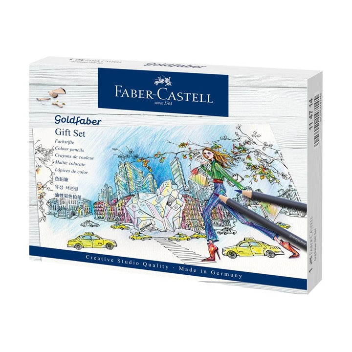 Zestaw prezentowy: kredki GOLDFABER FABER-CASTELL   AKCESORIA (21 elementów) | Artmie