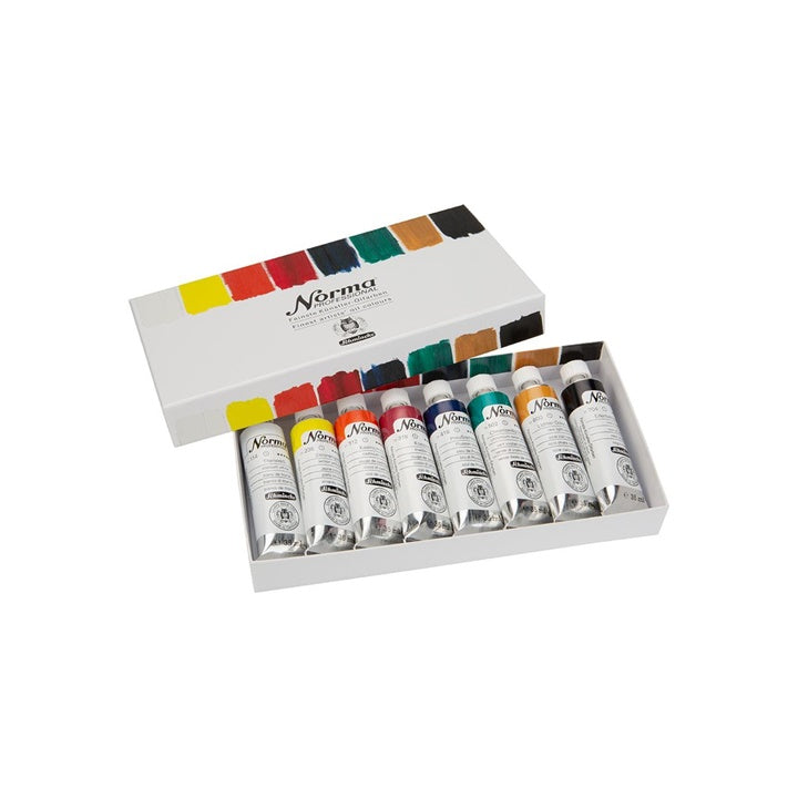Zestaw profesjonalnych farb olejnych w tubach Schmincke Norma Professional 8 x 35 ml | Artmie