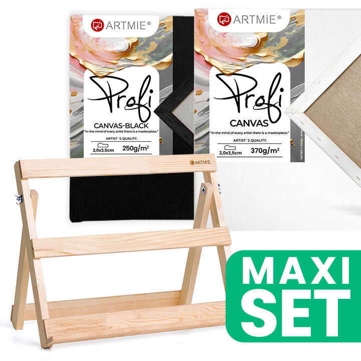 Zestaw sztalug stołowych ARTMIE z czarno-białym płótnem PROFI 40x30 cm | Artmie