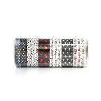Zestaw taśm washi 6 x 2.5 m | różne rodzaje - czarna
