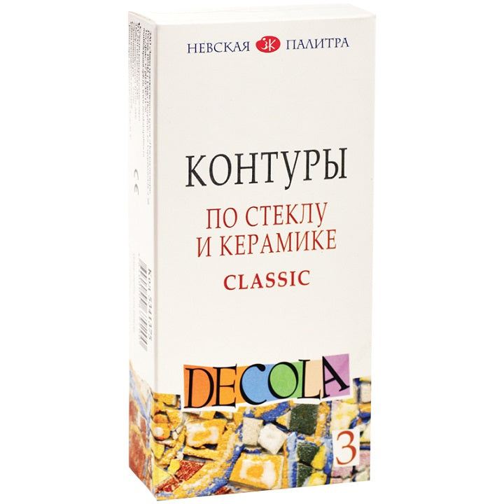 Zestw farb do konturowania na szkło i ceramikę / 3 x 18 ml | Artmie