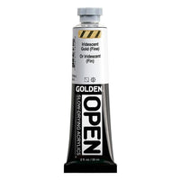 Farba akrylowa GOLDEN OPEN Slow-Drying Iridescent 59 ml – 7484 złoto drobne