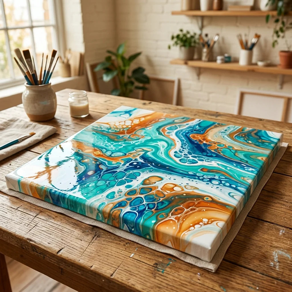 Obraz fluid art schnie na płasko