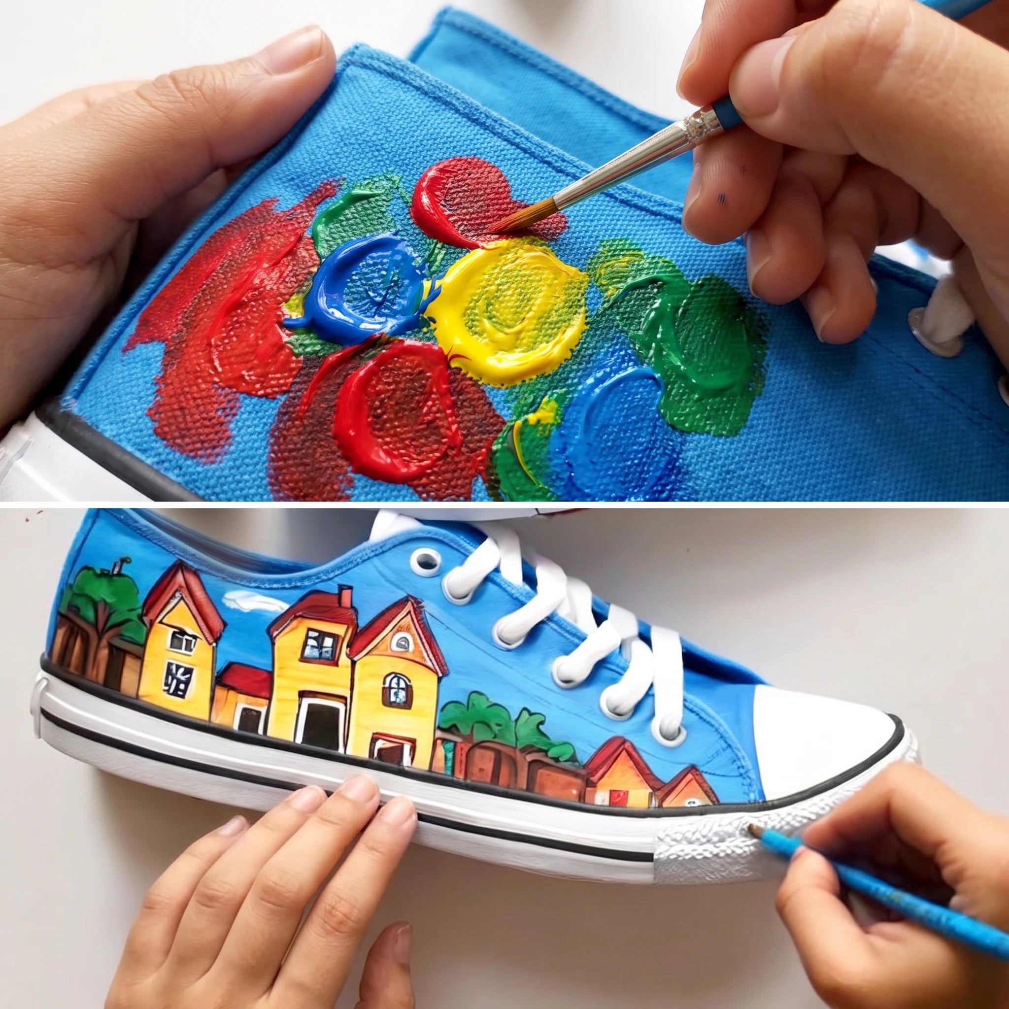 Malowanie wzoru farbą do tekstyliów ARTMIE Cacadu
