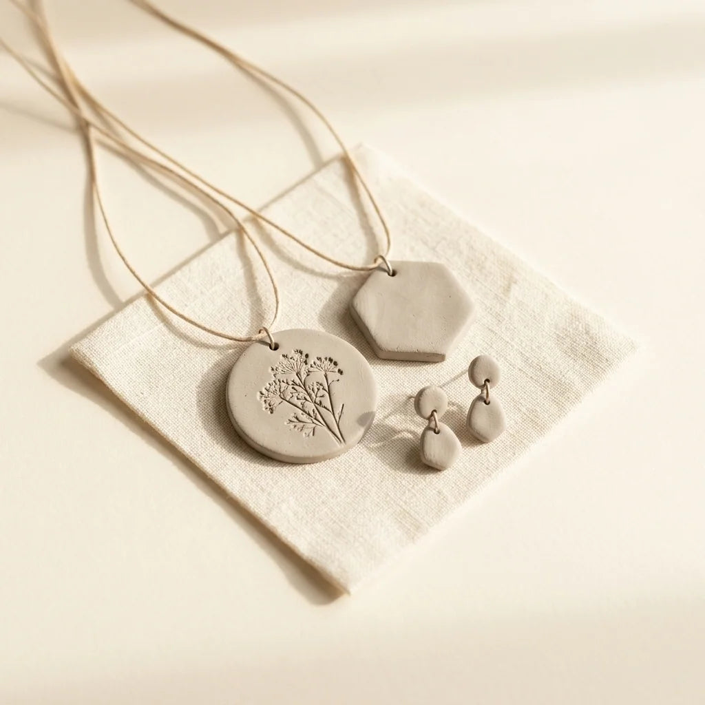 Biżuteria z masy modelarskiej Clay with me — wisiorki i kolczyki