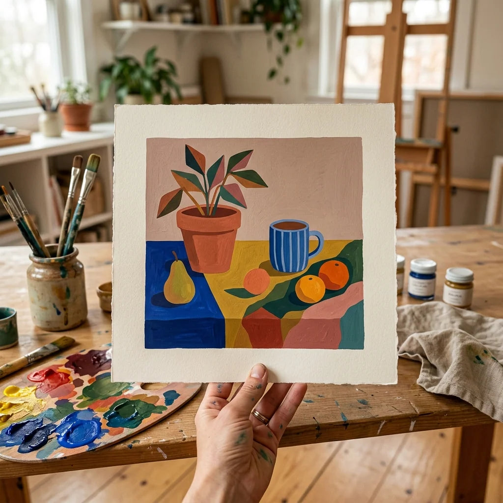 Ilustracja gwaszowa schnie