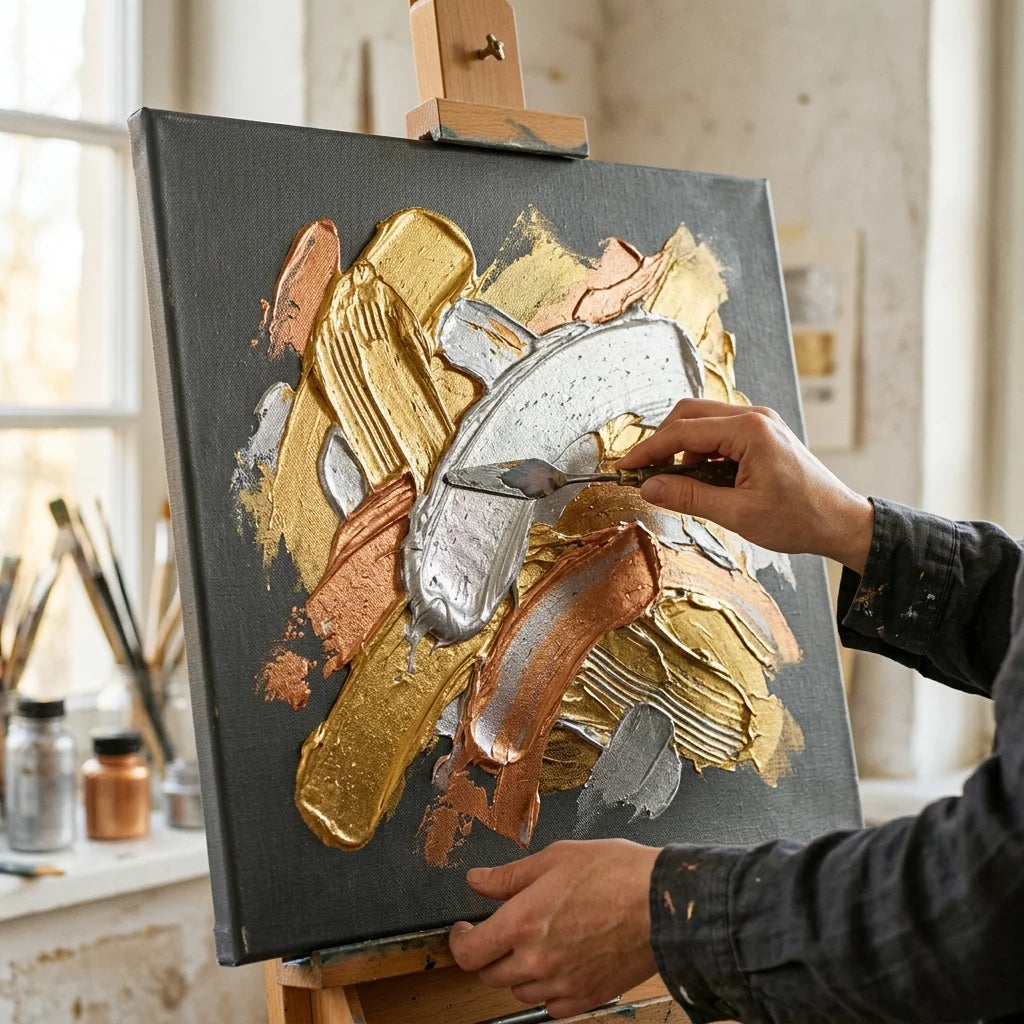 Metaliczne impasto szpachlą