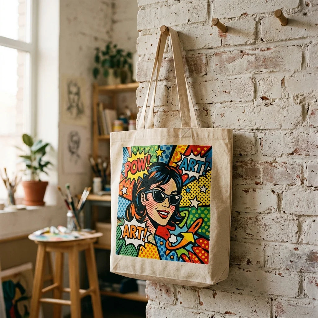 Torba z motywem pop-art malowana akrylem