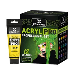 ACRYL PRO PROFESSIONAL Zestaw farb akrylowych 12x75 ml