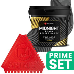 ARTMIE Midnight Black Relief Paste Set z grzebieniem artystycznym