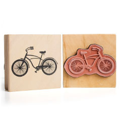 Drewniany znaczek rowerowy